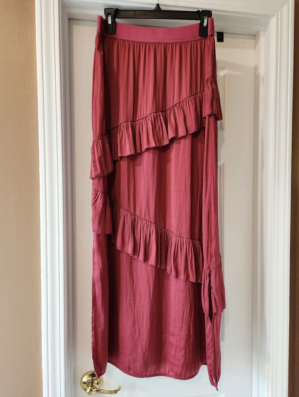 Seafolly Australia Day Off Tiered Maxi Skirt In Cinnamon/Rust Size L New